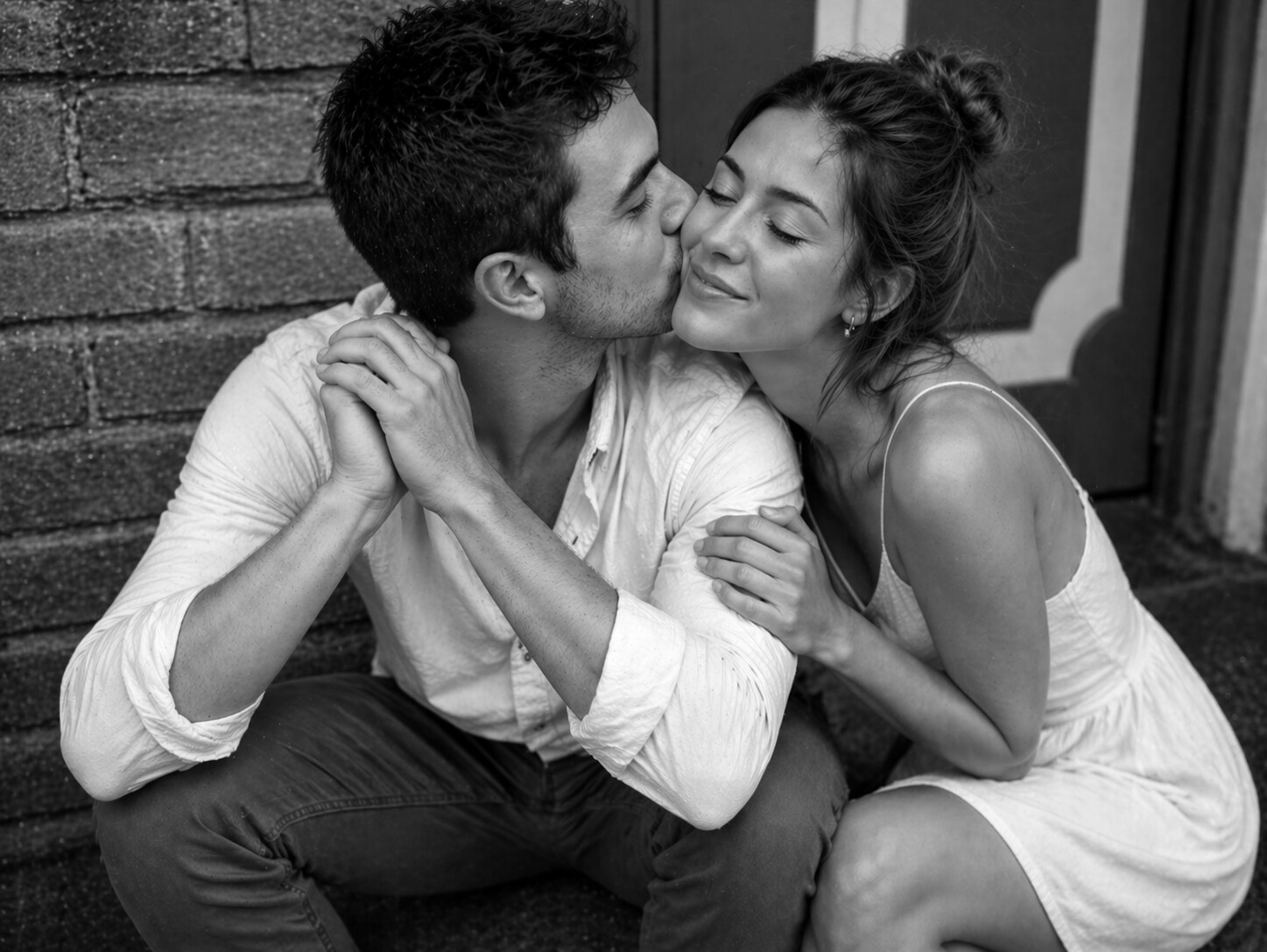 Pareja compartiendo un gesto de afecto